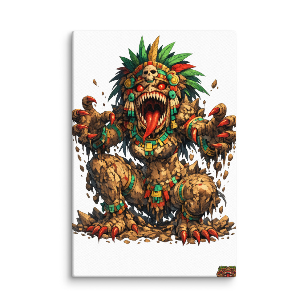Tlāltēcuhtli Mascot Canvas